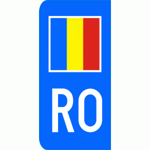 Sticker auto cu  RO si tricolor