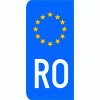 Sticker auto cu RO si stelele UE